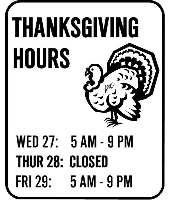 Lexington Athletic Club Thanksgiving Holiday Schedule
