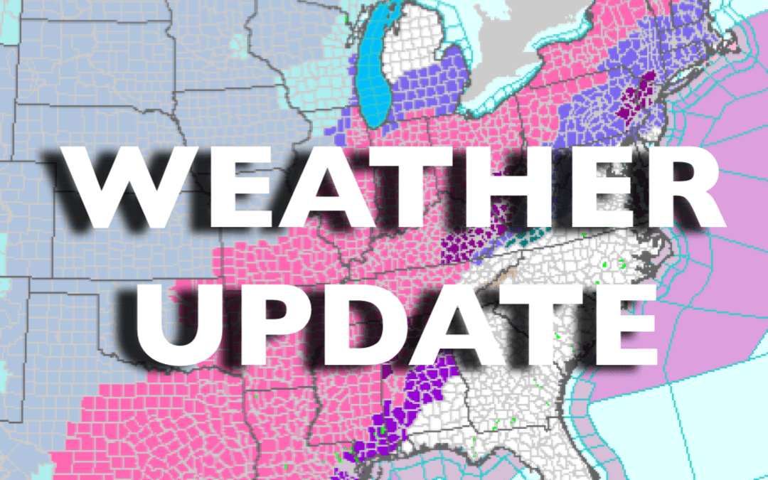 Weather Update for Monday and Tuesday (updated)
