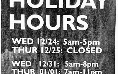 Holiday Hours and Class Schedule 2025