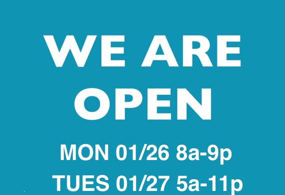 We are open!